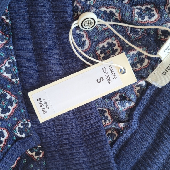 MAX STUDIO Tile Print Pattern Lightweight Blue Joggers - Picture 13 of 15